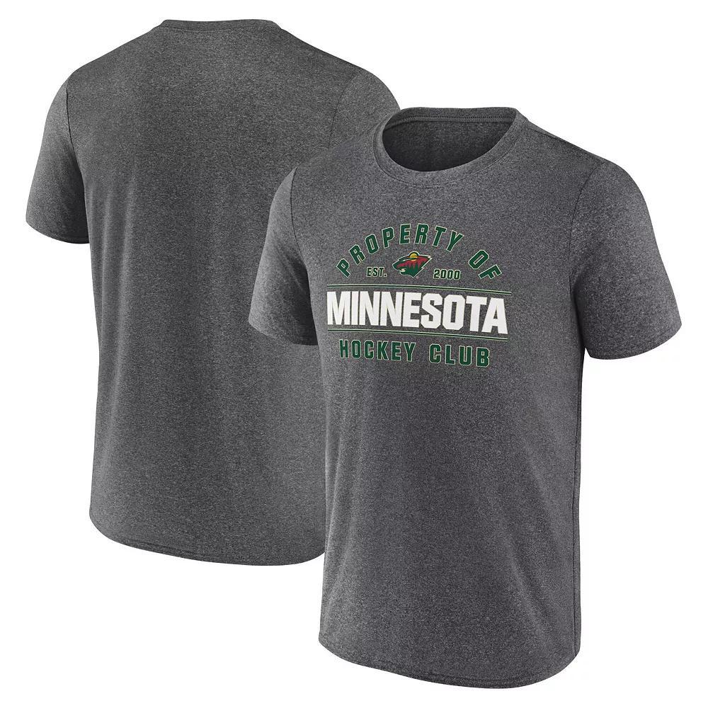 Men's Fanatics Heather Charcoal Minnesota Wild Property Of T-Shirt, Size: Small Product Image