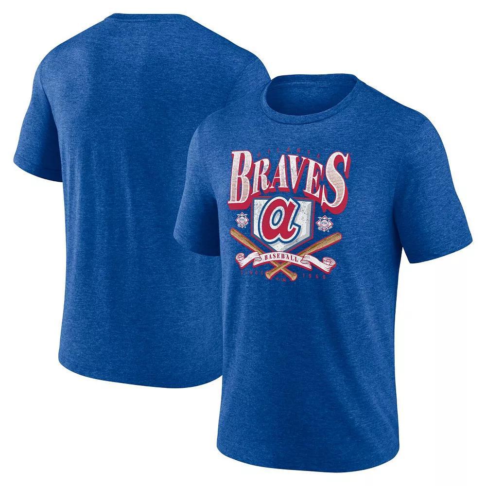 Men's Fanatics Branded Heather Royal Atlanta Braves Home Team Tri-Blend T-Shirt, Size: Medium, Blue Product Image