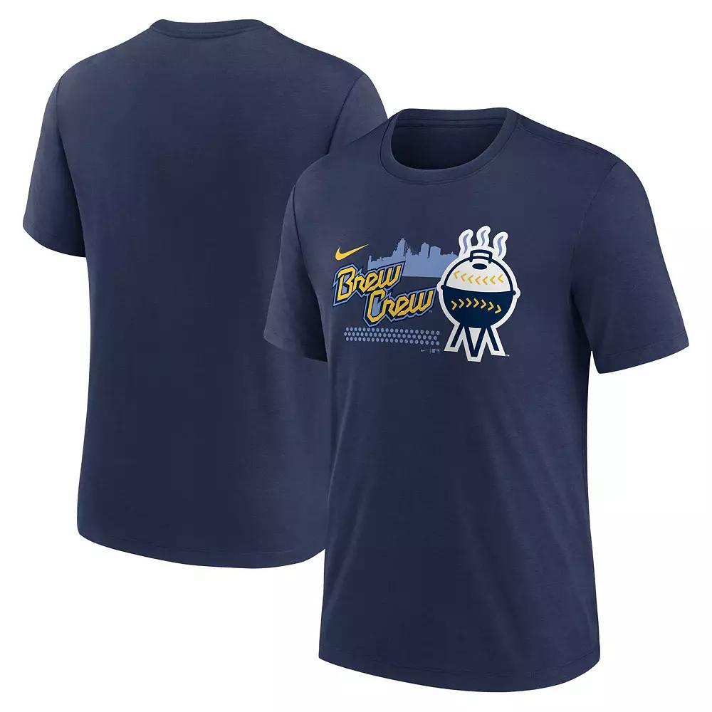 Men's Nike Heather Black Baltimore Orioles Cooperstown Collection Eras Tri-Blend T-Shirt, Size: 2XL, Charco Product Image