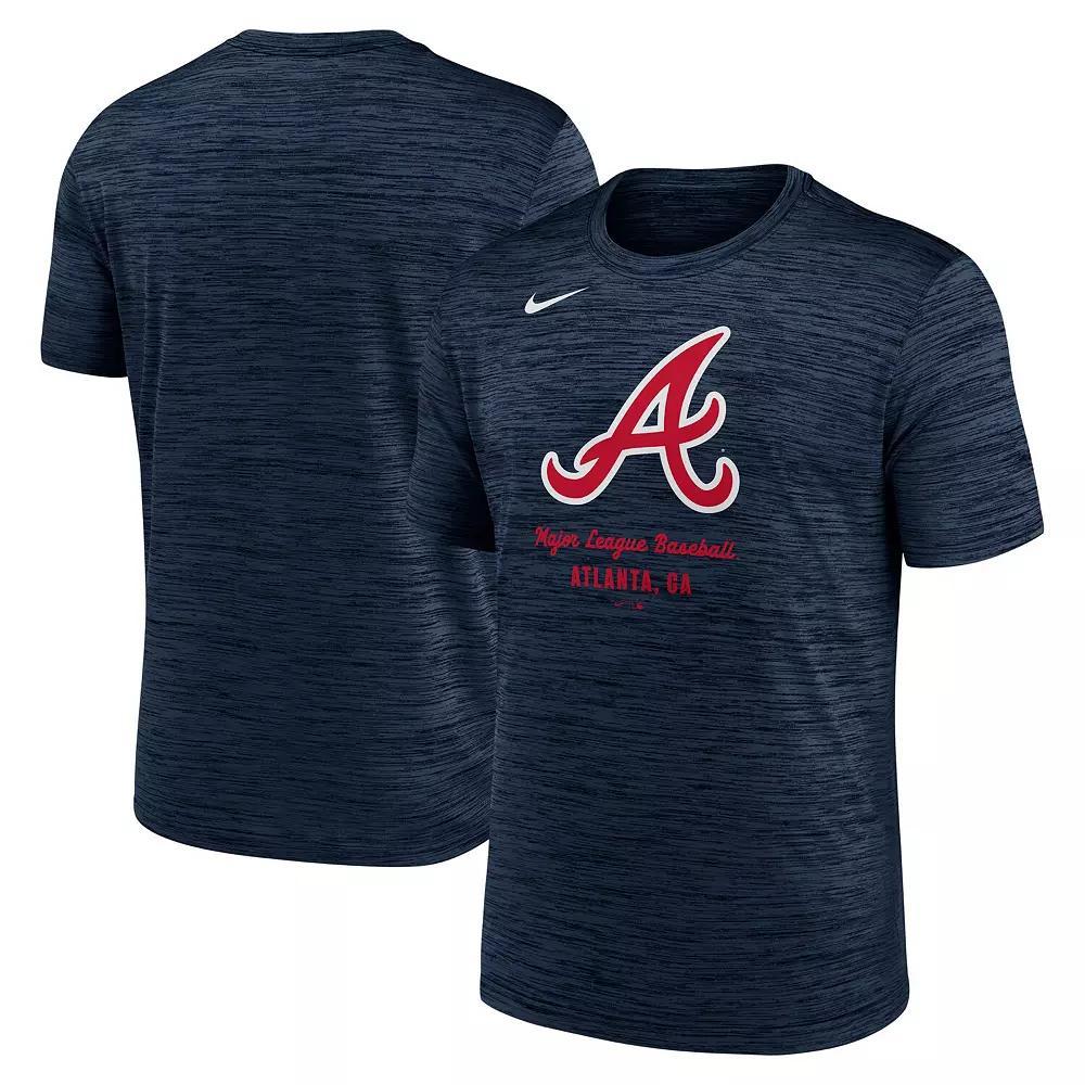Men's Nike Navy Atlanta Braves Velocity Performance T-Shirt, Size: 2XL, Blue Product Image