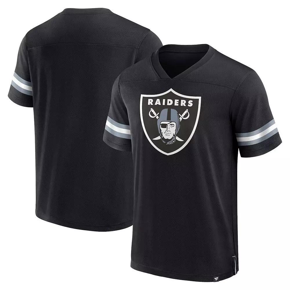 Men's Fanatics Branded  Black Las Vegas Raiders Jersey Tackle V-Neck T-Shirt, Size: Medium, Lvr Black Product Image