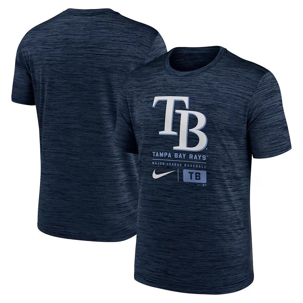 Men's Nike Navy Tampa Bay Rays Large Logo Velocity T-Shirt, Size: Small, Blue Product Image