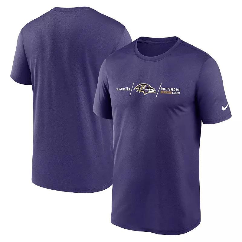 Men's Nike Purple Baltimore Ravens Horizontal Lockup Legend T-Shirt, Size: XL Product Image