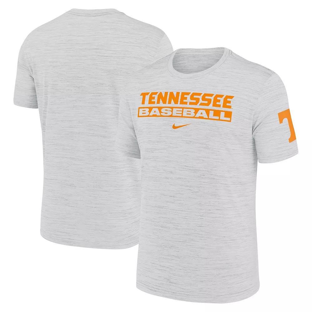 Men's Nike Ash Tennessee Volunteers Velocity Baseball Wordmark Stack Performance T-Shirt, Size: Large, Black Product Image