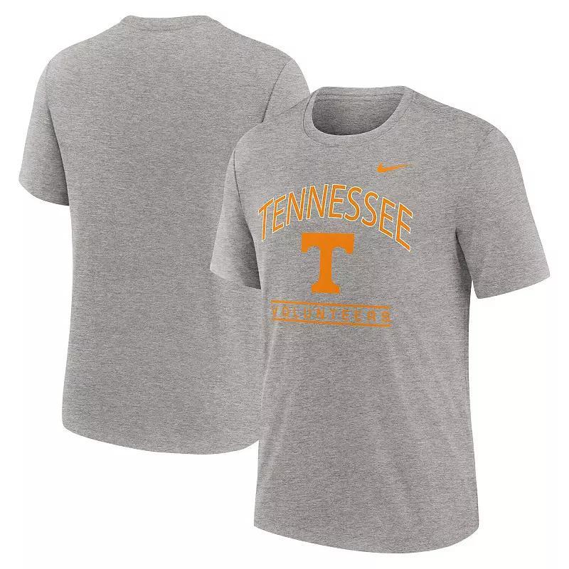 Men's Nike Heather Gray Tennessee Volunteers Arch Over Logo Tri-Blend T-Shirt, Size: Small, Grey Product Image