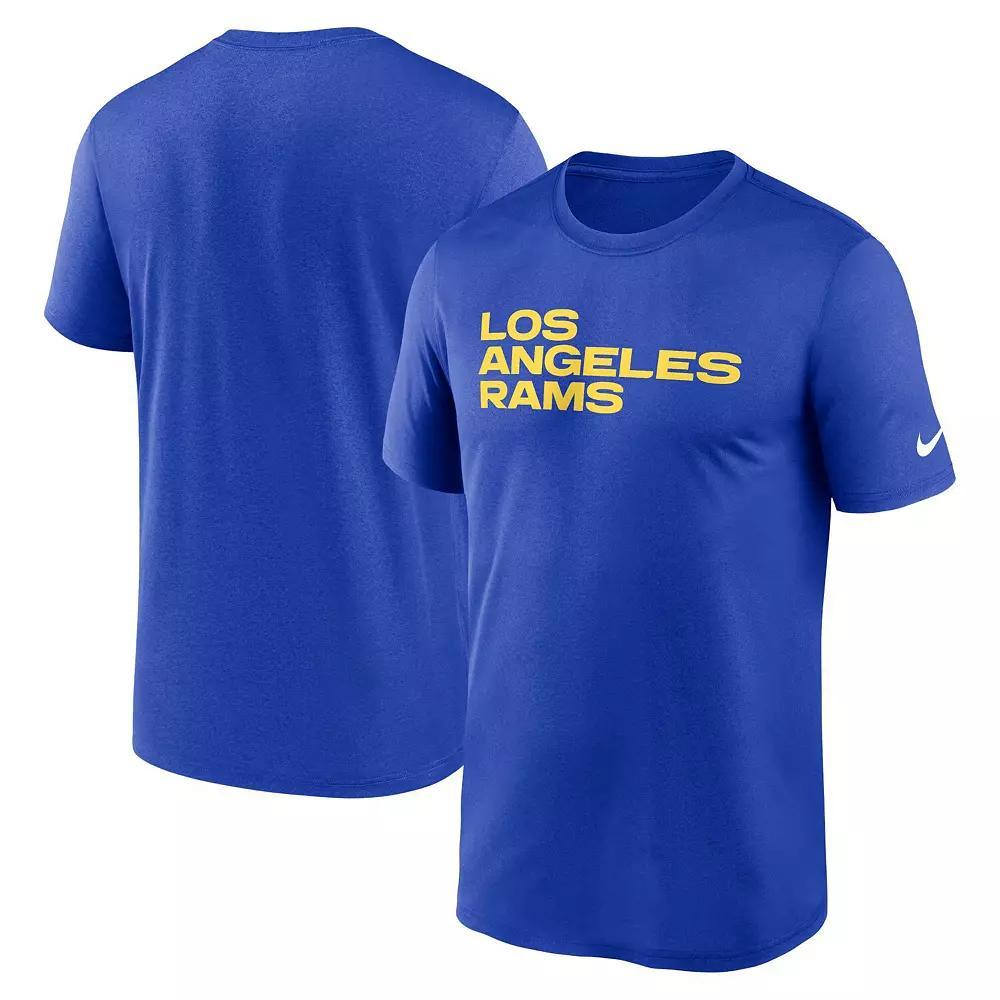 Men's Nike  Royal Los Angeles Rams Legend Wordmark Performance T-Shirt, Size: Large, Blue Product Image