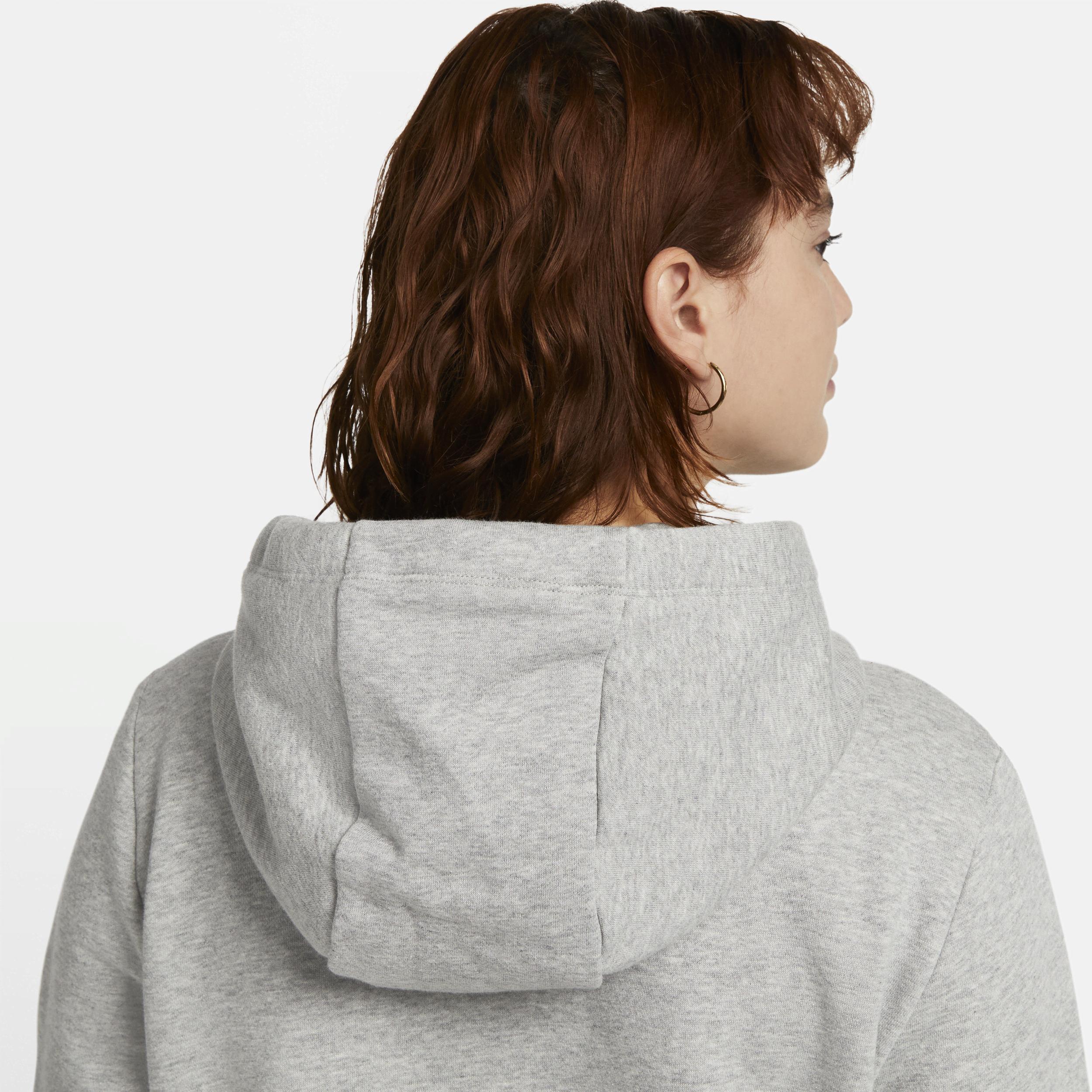 Women's Nike Sportswear Club Large Logo Fleece Hoodie, Size: Medium, Gray Grey Product Image