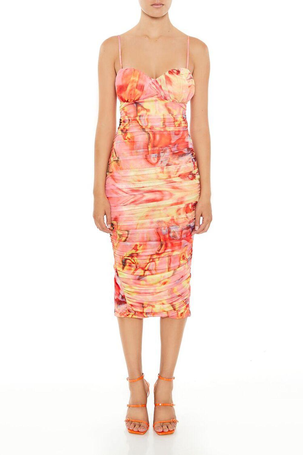 Marble Sweetheart Midi Dress | Forever 21 Product Image