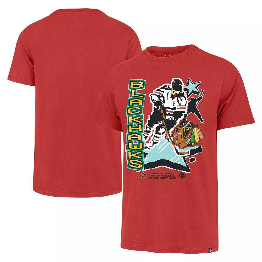 Men's '47 Red Chicago Blackhawks Lamp Lighter Franklin T-Shirt, Size: 2XL Product Image