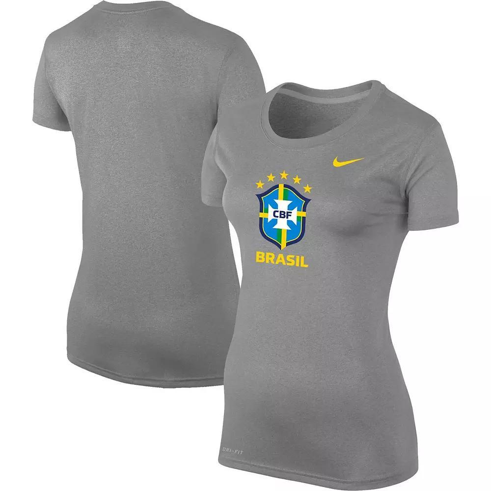 Women's Nike Heather Gray Brazil National Team Legend Performance T-Shirt, Size: XL, Soc Grey Product Image