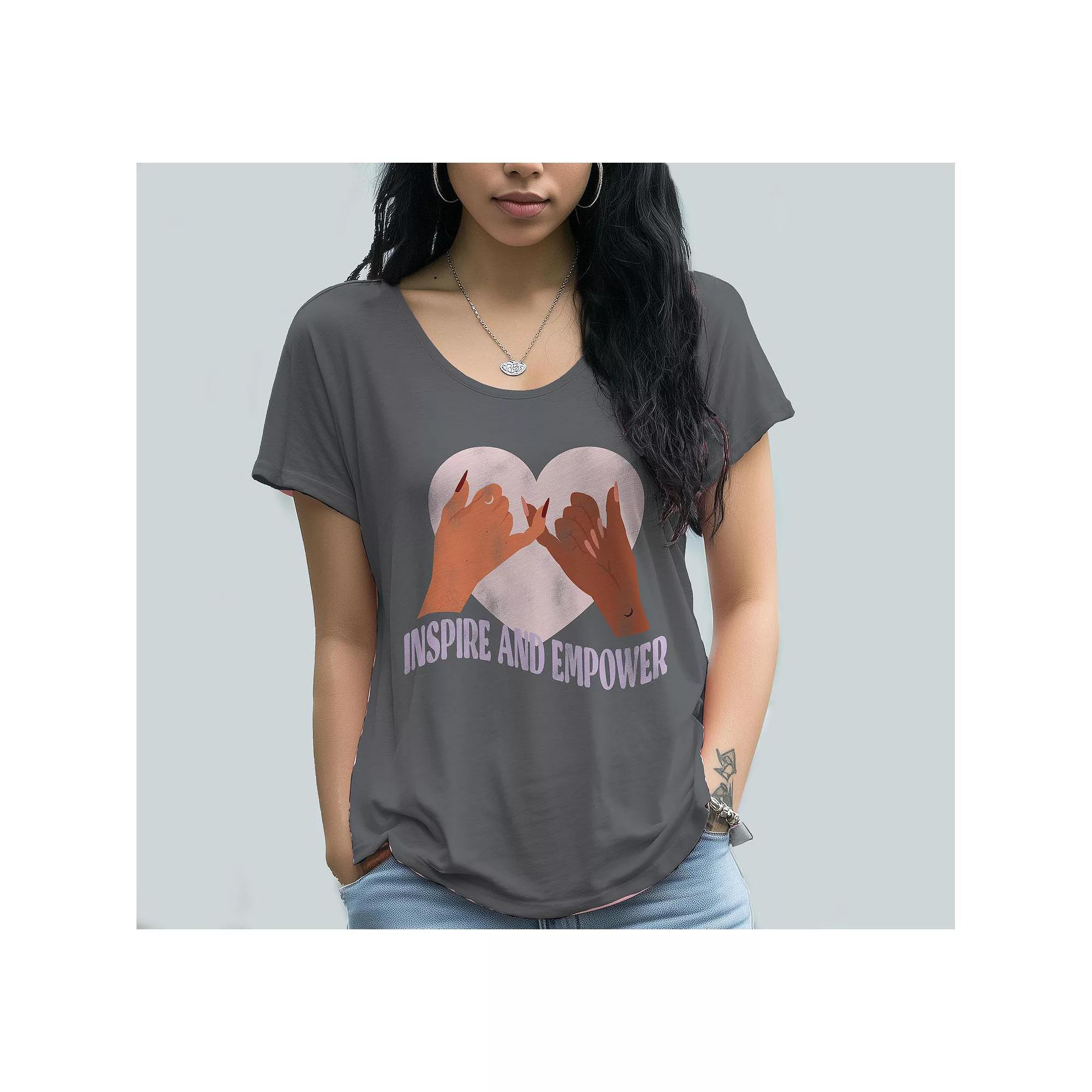 Juniors Grayson Threads Inspire and Empower Graphic Tee, Womens Premium Grey Product Image