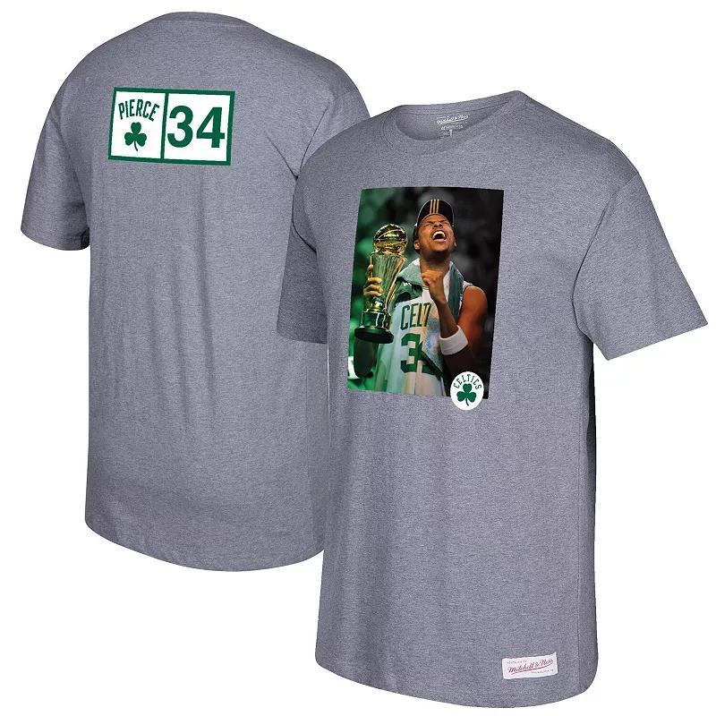 Mens Mitchell & Ness Paul Pierce Gray Boston Celtics Graphic T-Shirt Product Image