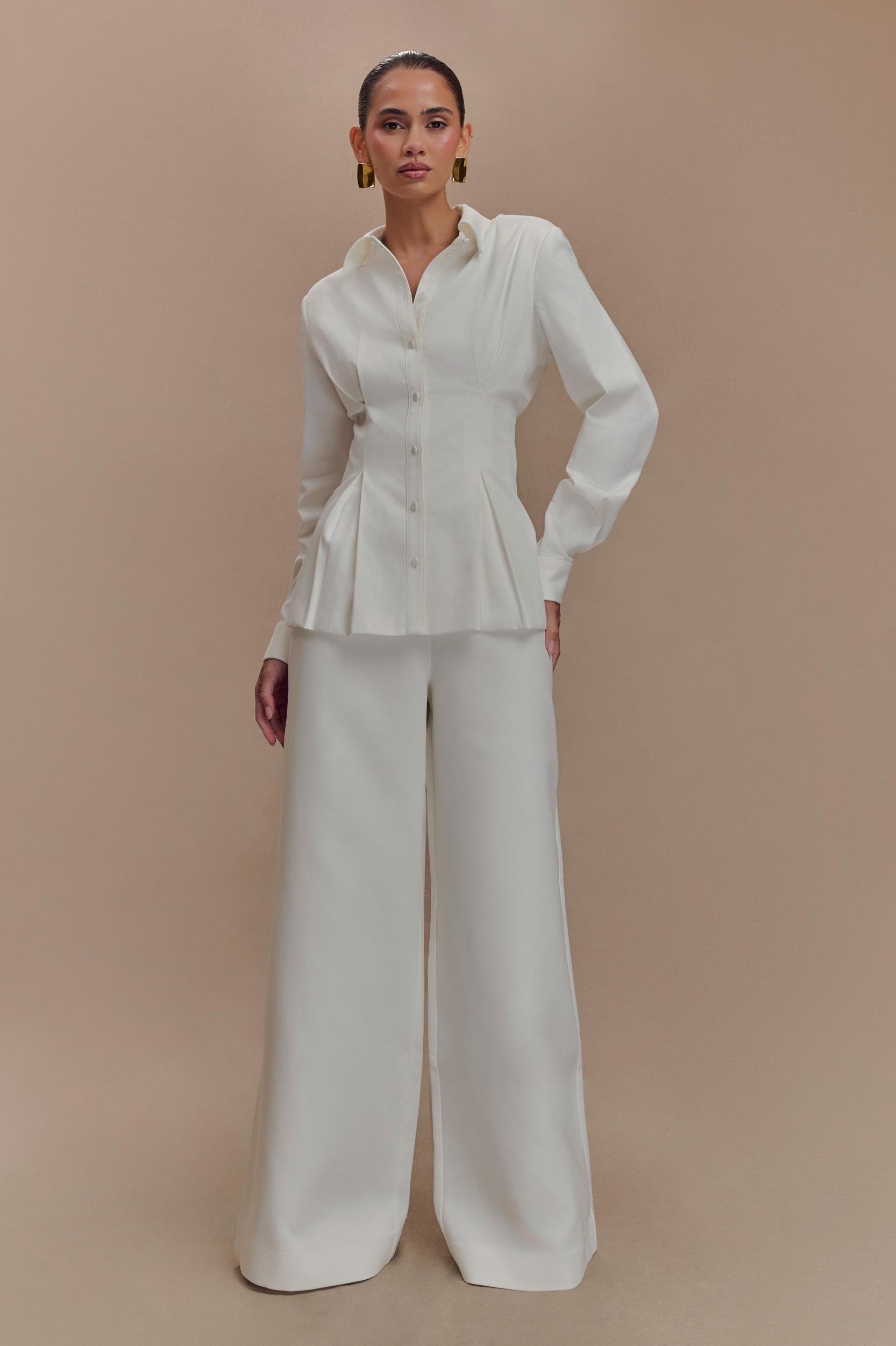 Silas High Waist Pants - White Product Image