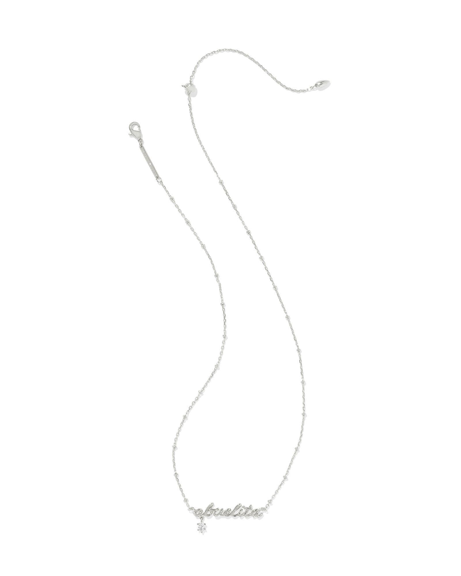Abuelita Silver Crystal Short Pendant Necklace Product Image
