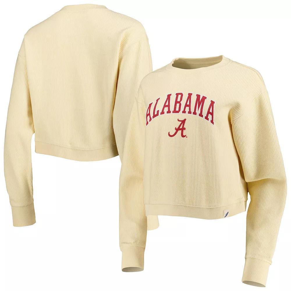 Women's League Collegiate Wear Cream Alabama Crimson Tide Classic Campus Corded Timber Sweatshirt, Size: Large, Beige Product Image