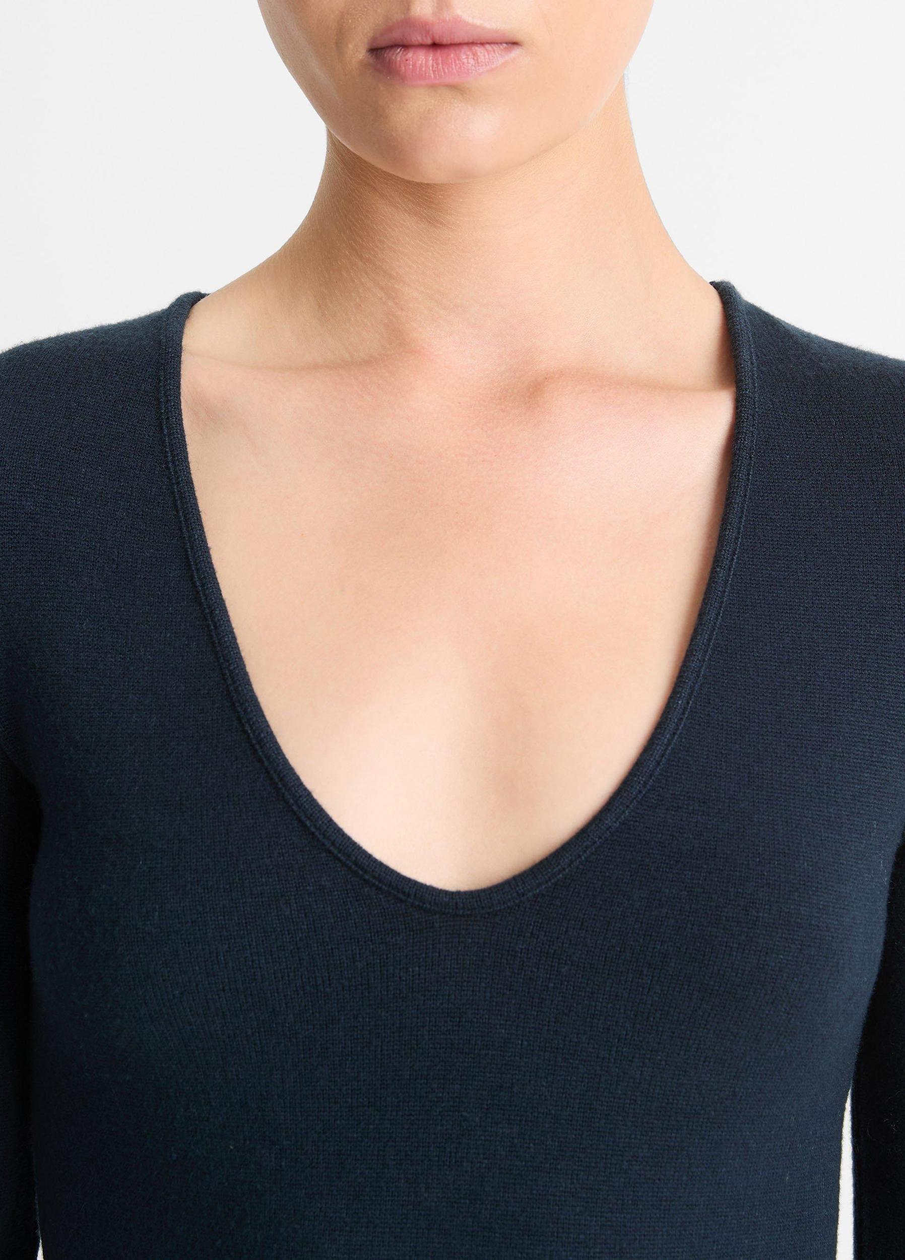 Womens Cozy Long-Sleeve V-Neck Top, Heather Aqua Mineral, Size S Vince Product Image