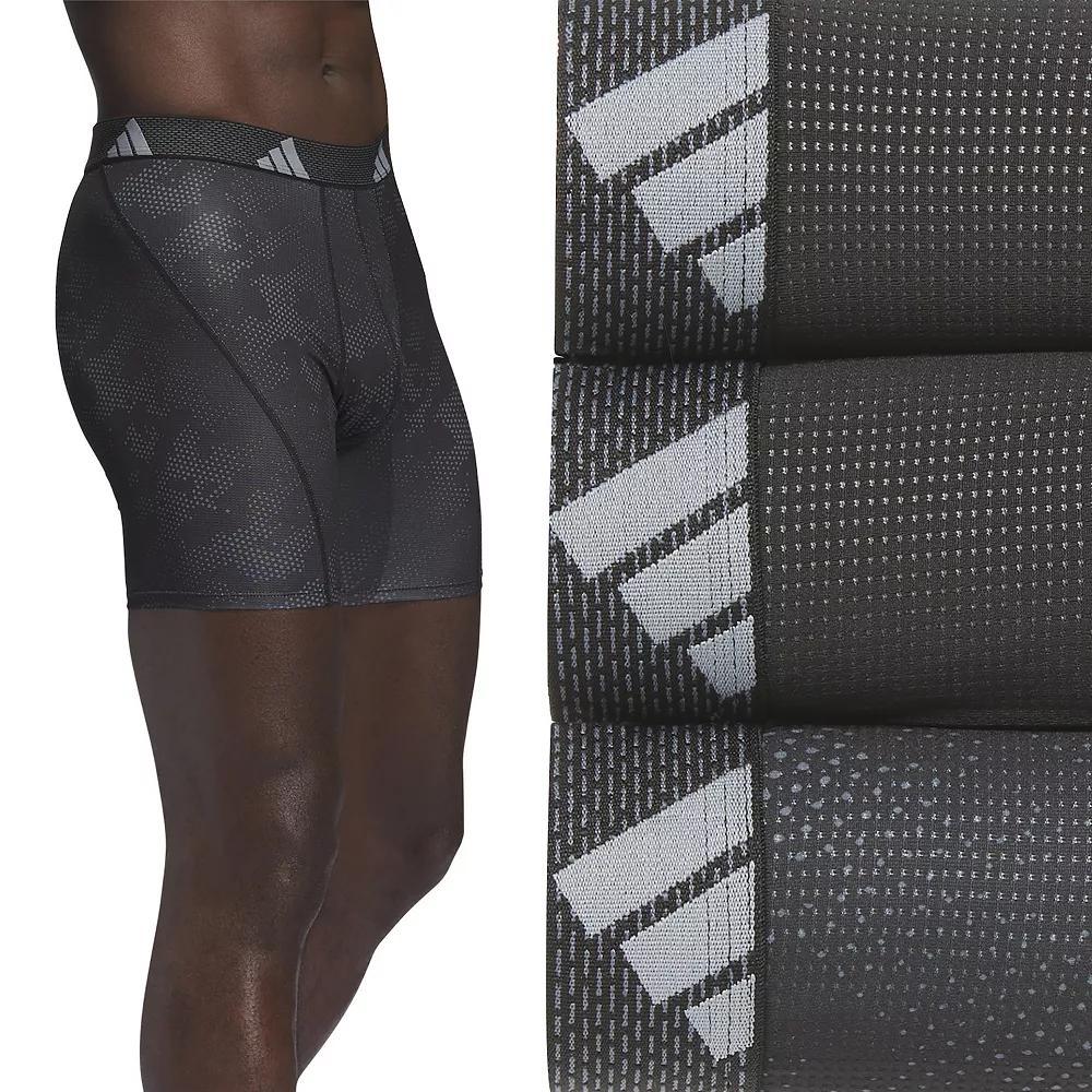 Men's adidas 3-pack Performance Mesh Graphic Boxer Briefs, Size: XL, Drift Onix Black Product Image