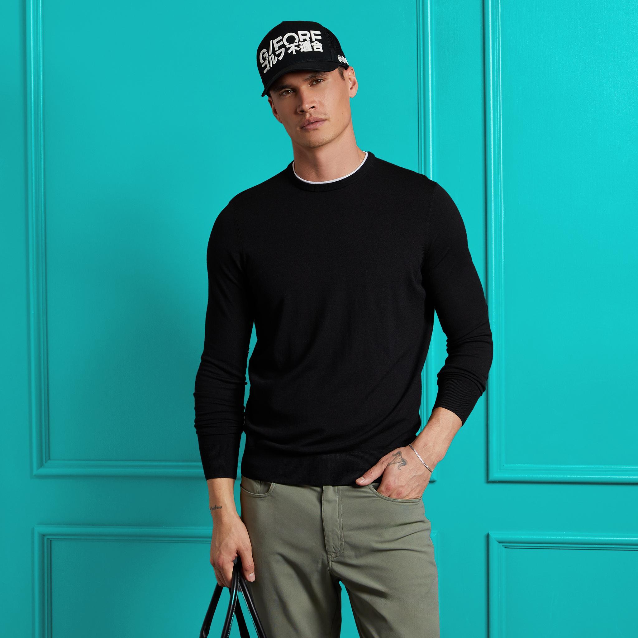 MERINO WOOL BLEND CREWNECK SWEATER Product Image