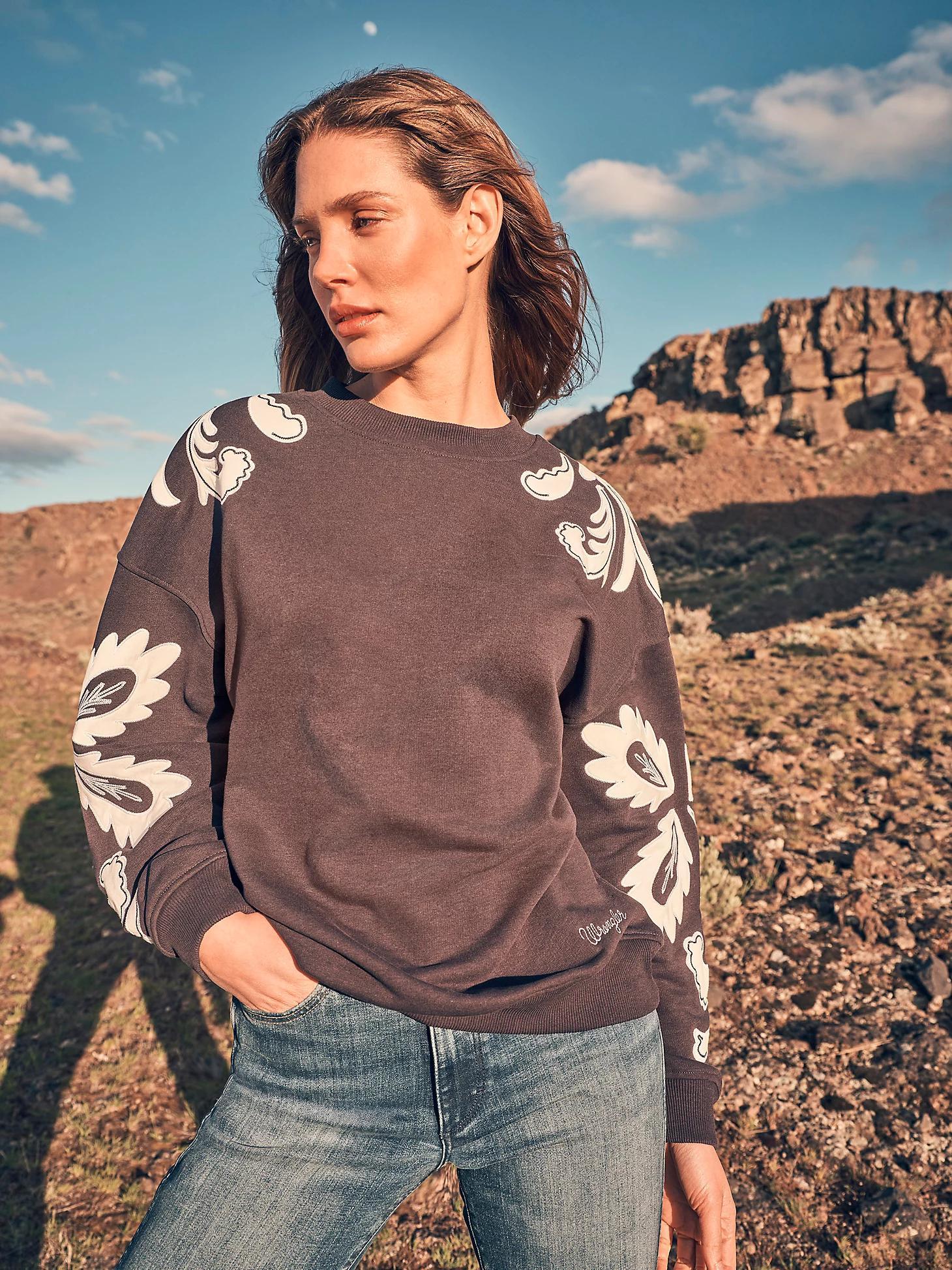 Women's Applique Sweatshirt | Women's TOPS | Wrangler® Product Image