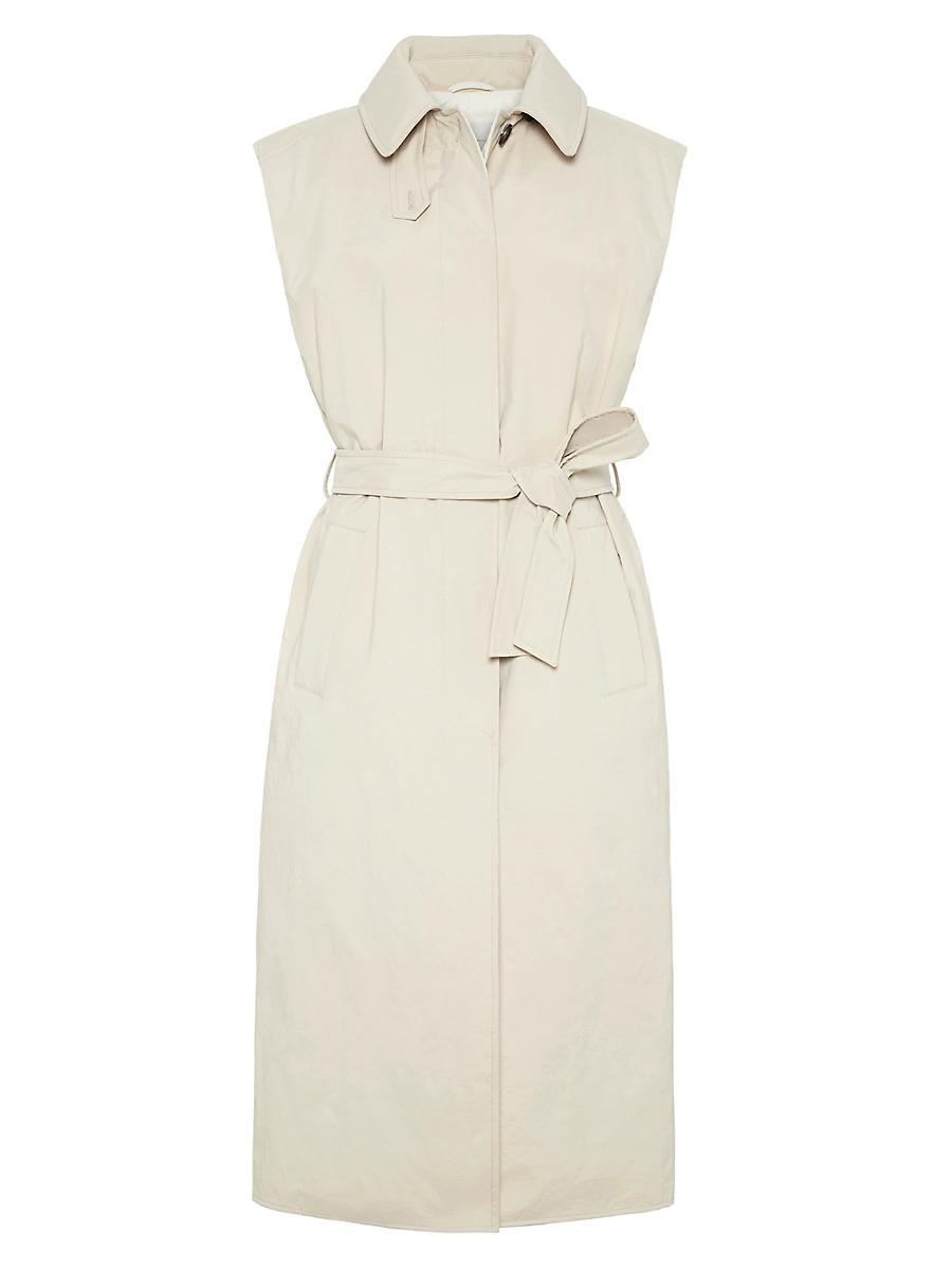 Womens Techno Canvas Sleeveless Trenchcoat Product Image