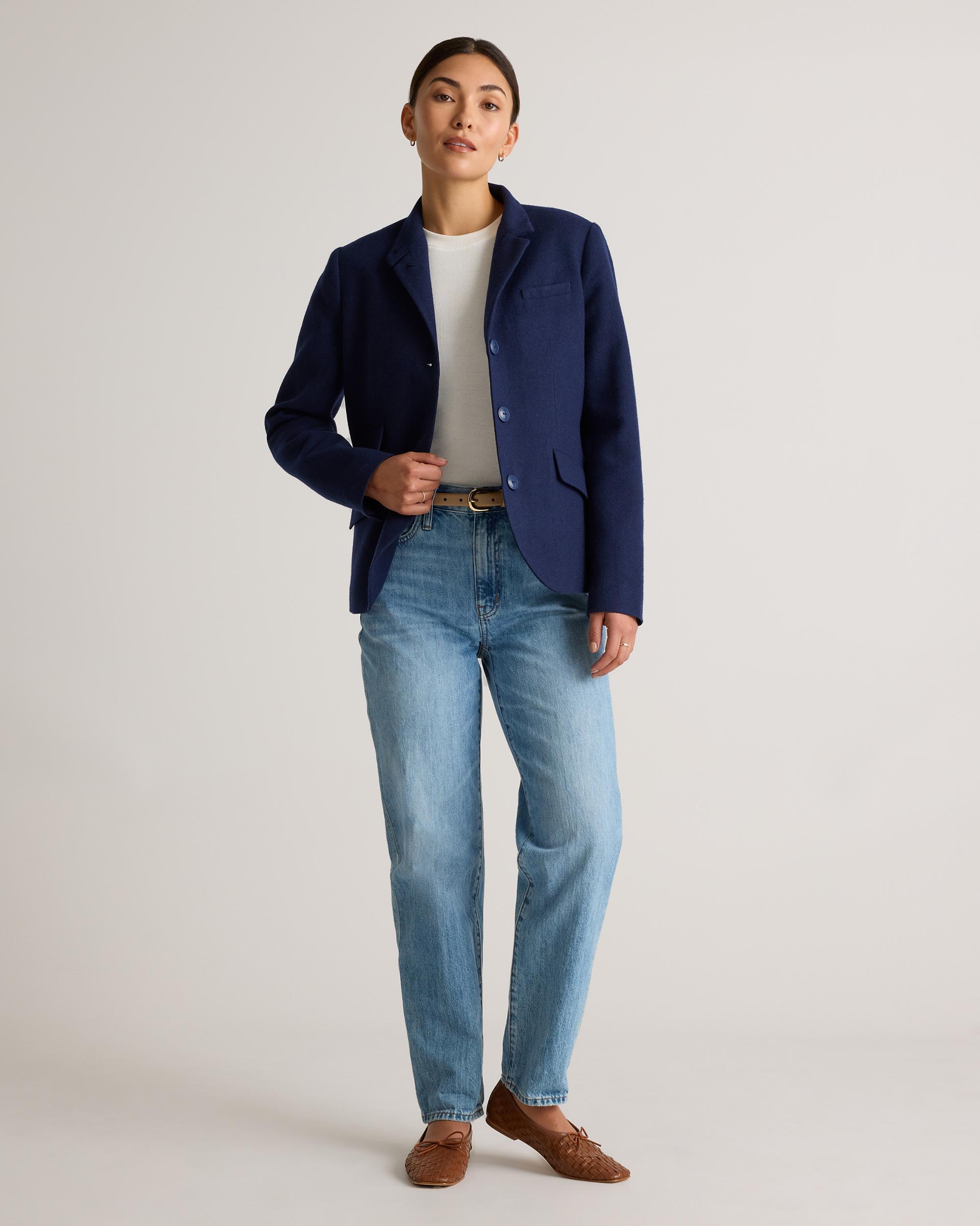 Quince | Women's Italian Wool Stand Collar Blazer Size XS Product Image