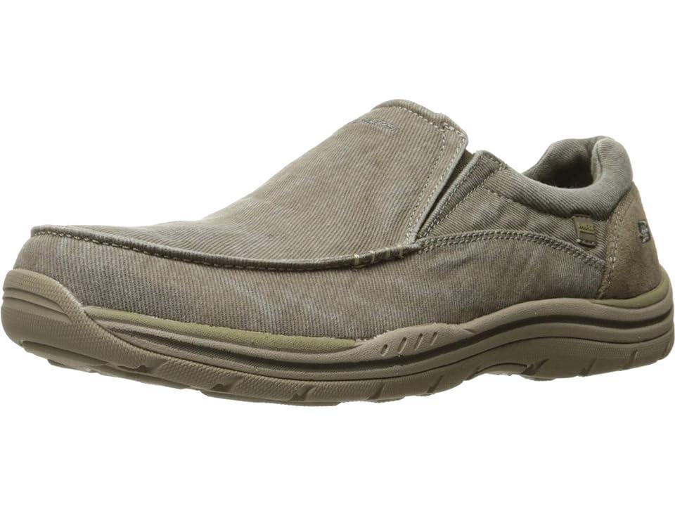 SKECHERS Expected - Avillo (Khaki Canvas/Suede) Men's Shoes Product Image
