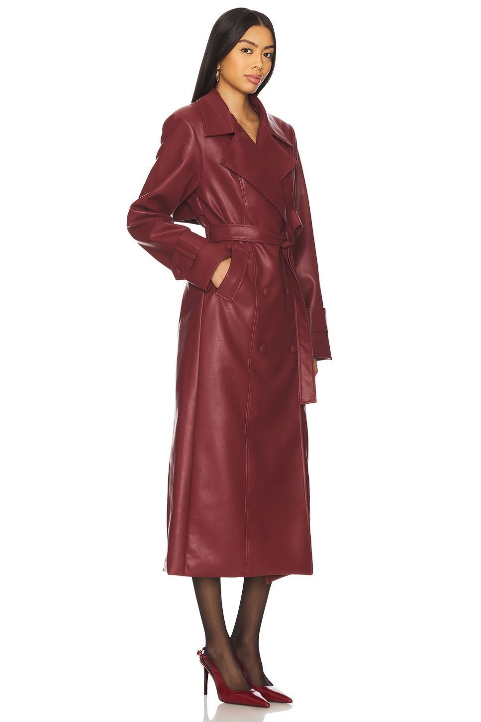 x REVOLVE Tyra Faux Leather Trenchcoat SNDYS Product Image