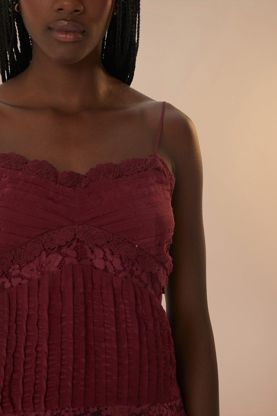 Purple Lace Sleeveless Blouse, PURPLE / S Product Image