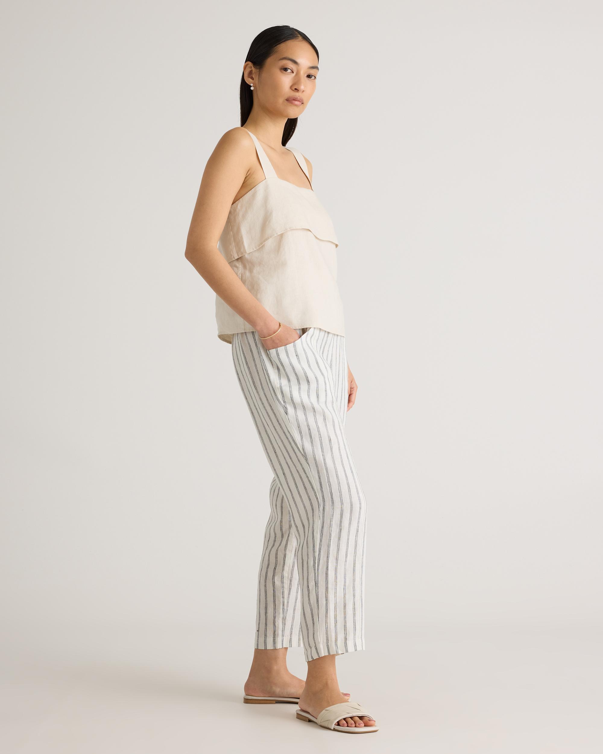 Quince | Women's 100% European Linen Tapered Ankle Pants Product Image