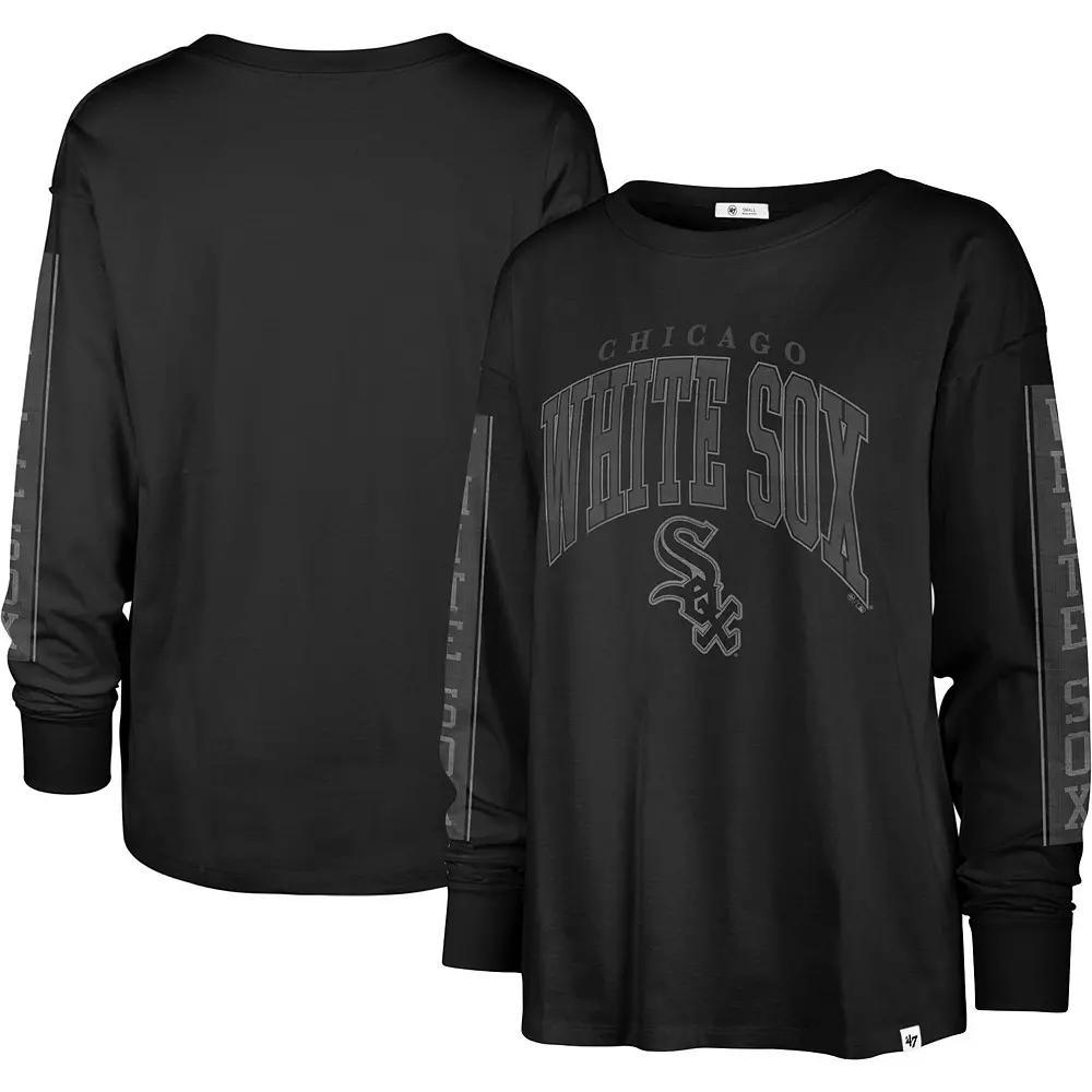 Women's '47 Black Chicago White Sox Statement Long Sleeve T-Shirt, Size: XL Product Image