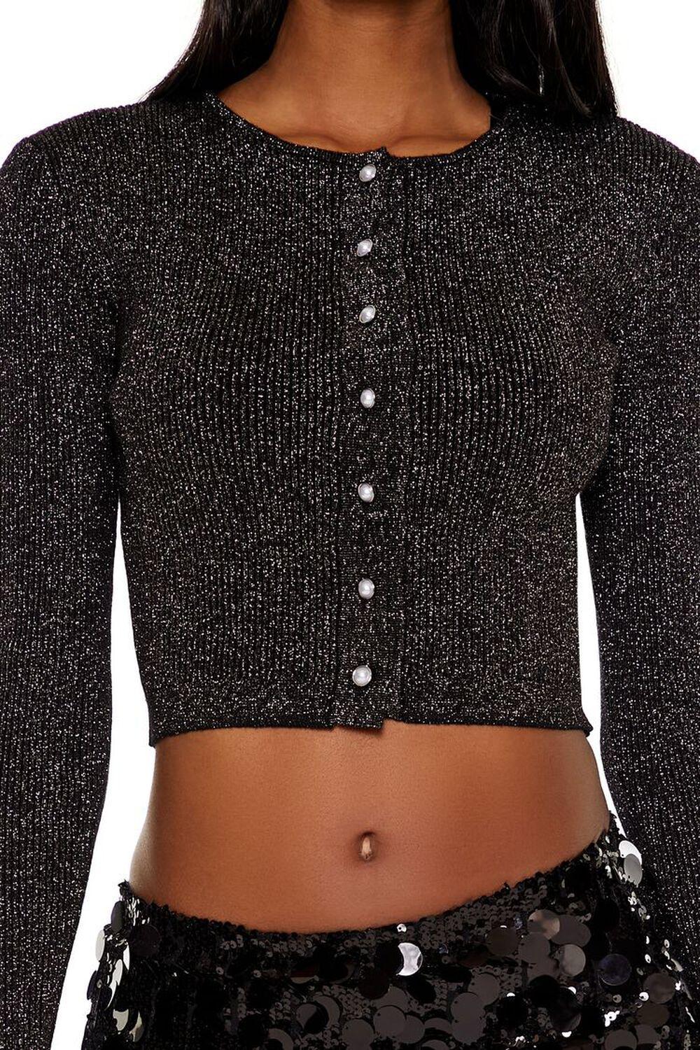 Faux Pearl Glitter Cardigan Sweater | Forever 21 Product Image