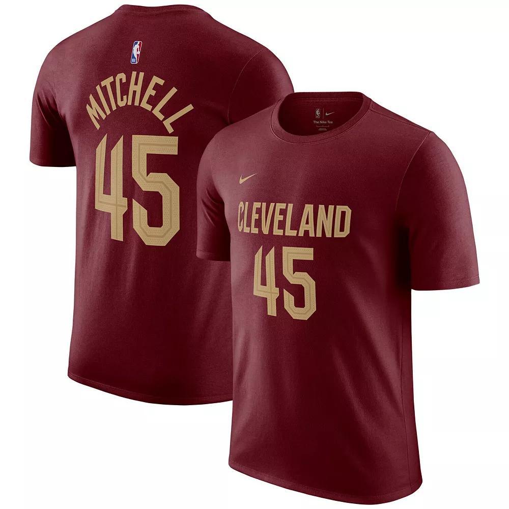 Men's Nike Donovan Mitchell Burgundy Cleveland Cavaliers Icon 2022/23 Name & Number T-Shirt, Size: Large, Med Re Product Image