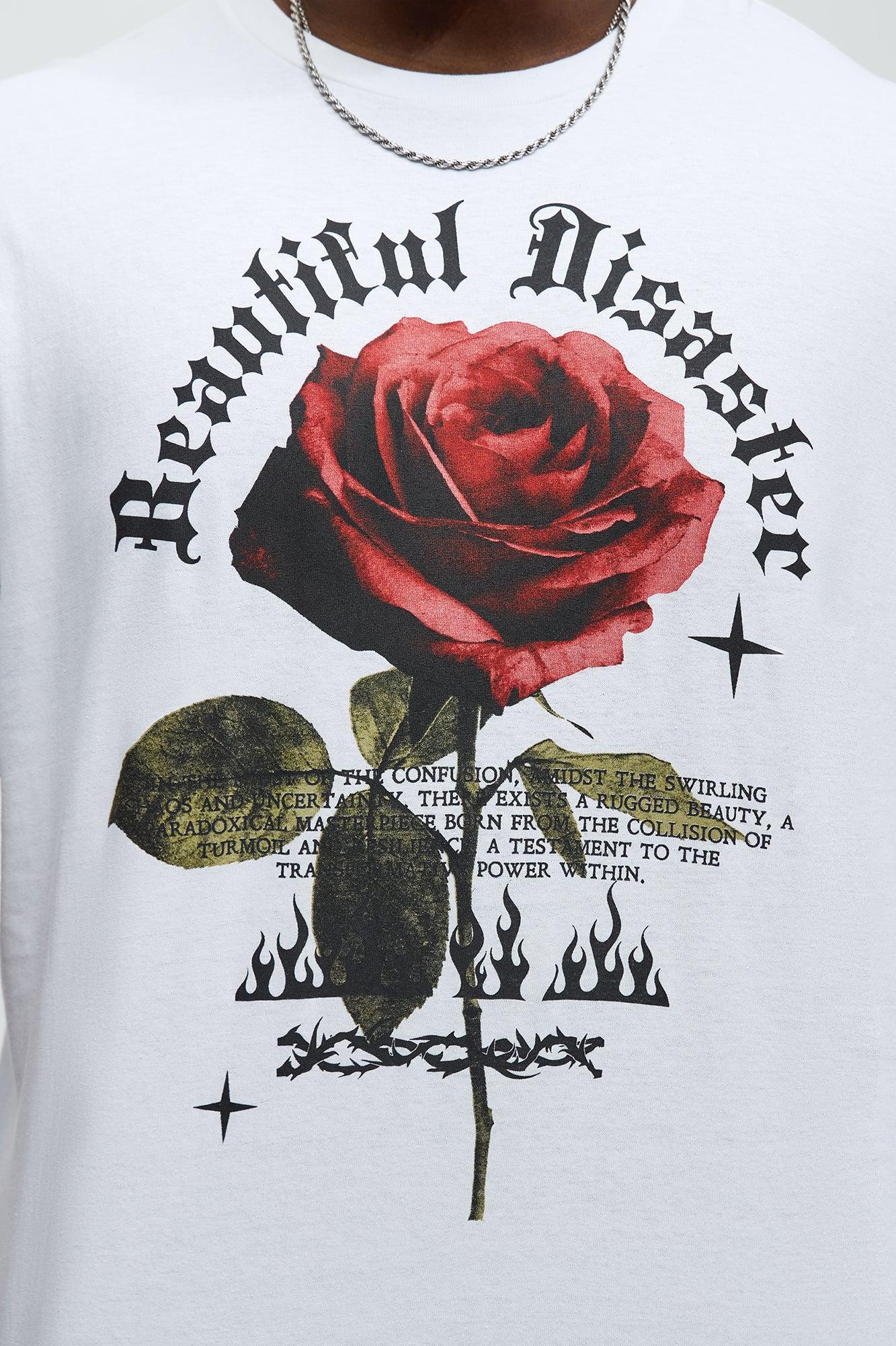 Roses And Wreckage Short Sleeve Tee - White Product Image