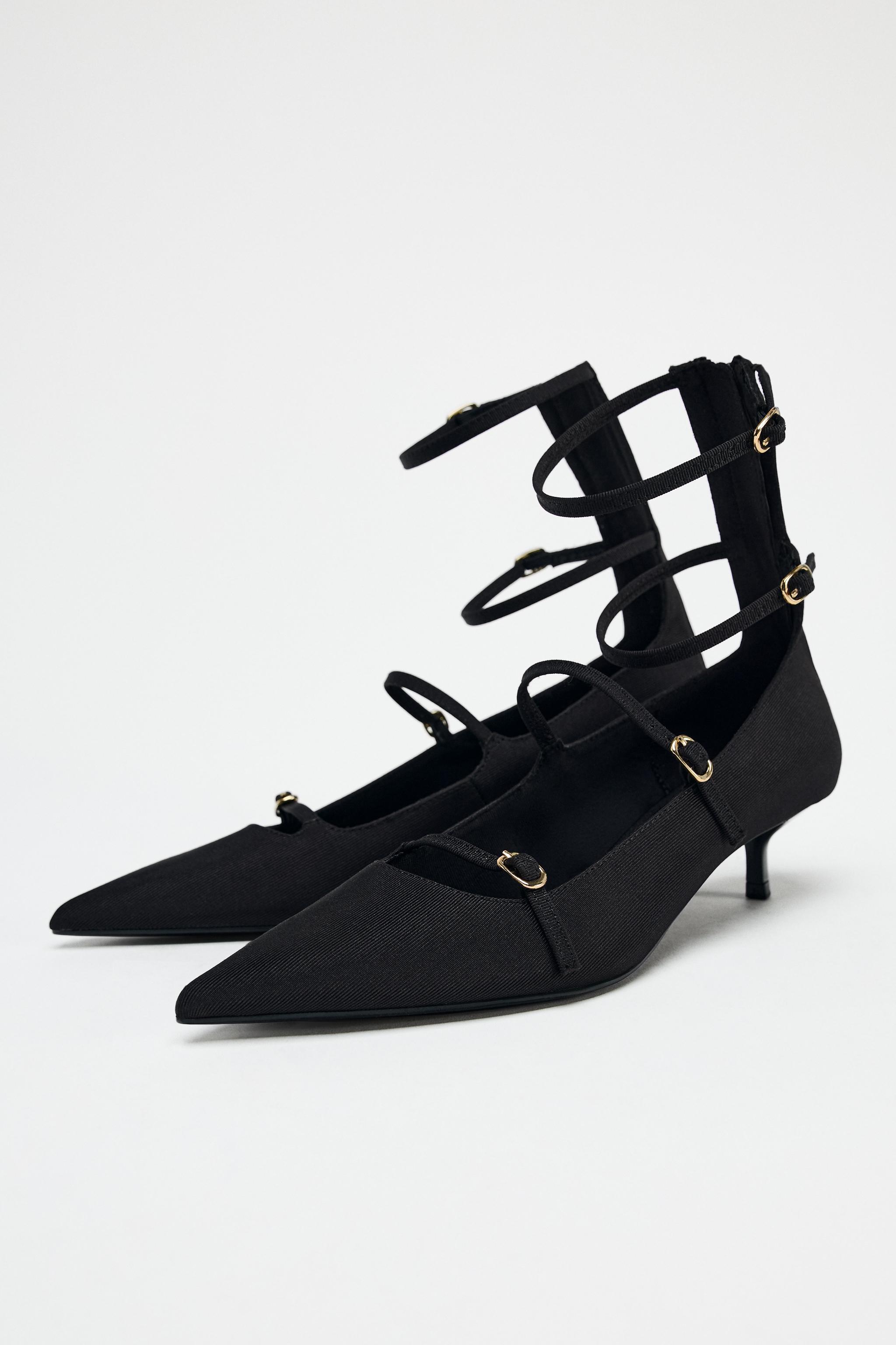 KITTEN HEEL STRAPPY SHOES Product Image