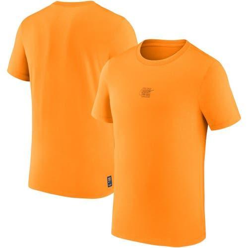 Men's Nike Orange Barcelona Club Swoosh T-Shirt, Size: Small, Bar Orange Product Image
