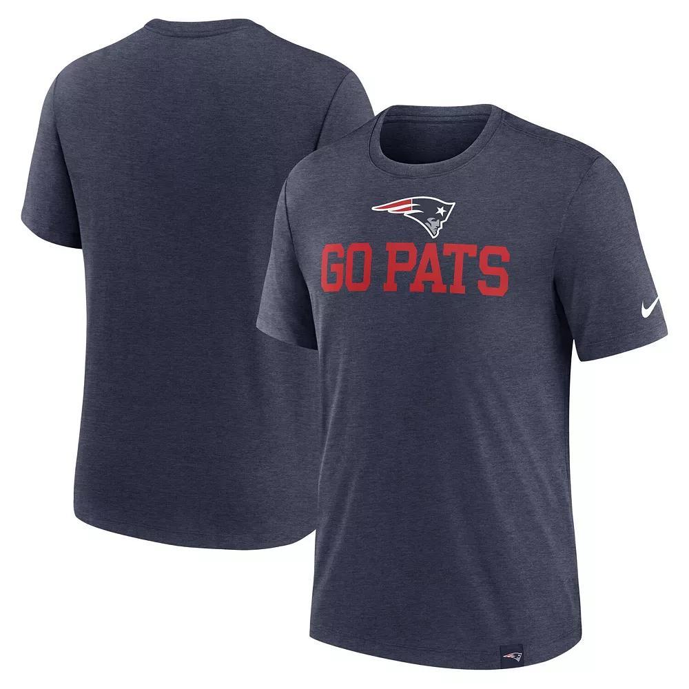 Men's Nike Royal Los Angeles Rams Overlap Lockup Tri-Blend T-Shirt, Size: Small, Blue Product Image