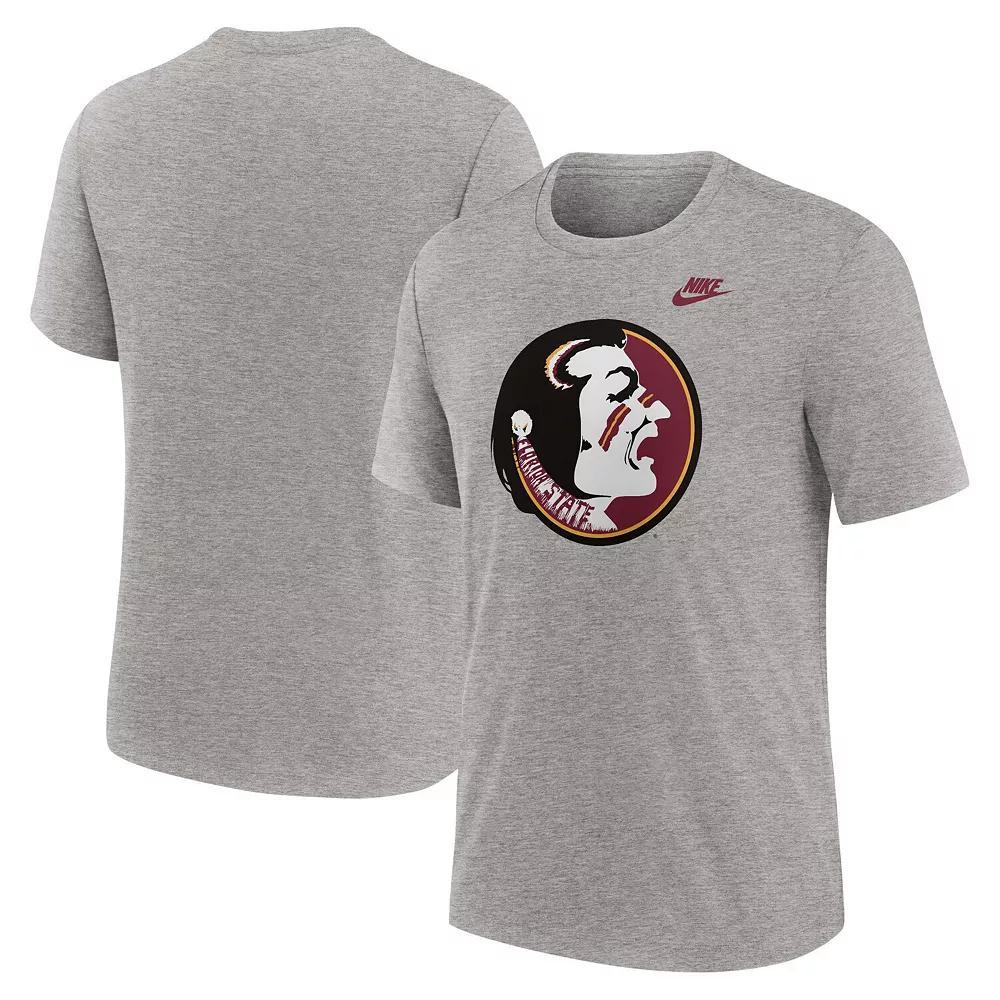 Men's Nike Heather Gray Florida State Seminoles Blitz Evergreen Legacy Primary Tri-Blend T-Shirt, Size: XL, Grey Product Image