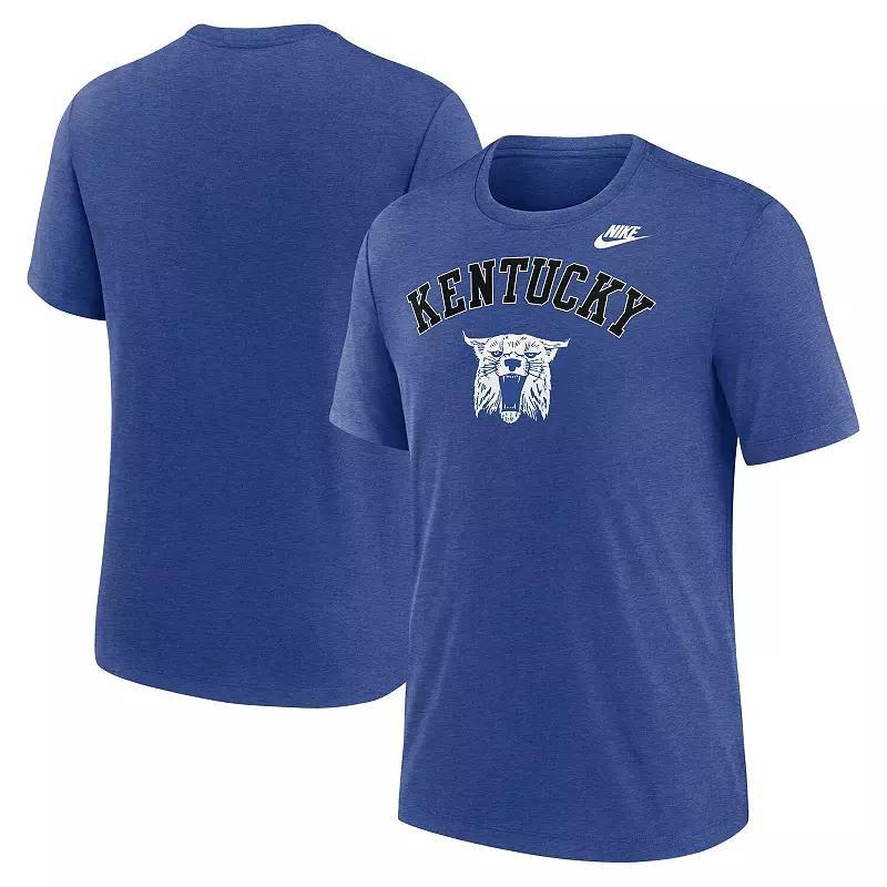 Men's Nike Heather Charcoal New England Patriots Helmet Tri-Blend T-Shirt, Size: Large Product Image