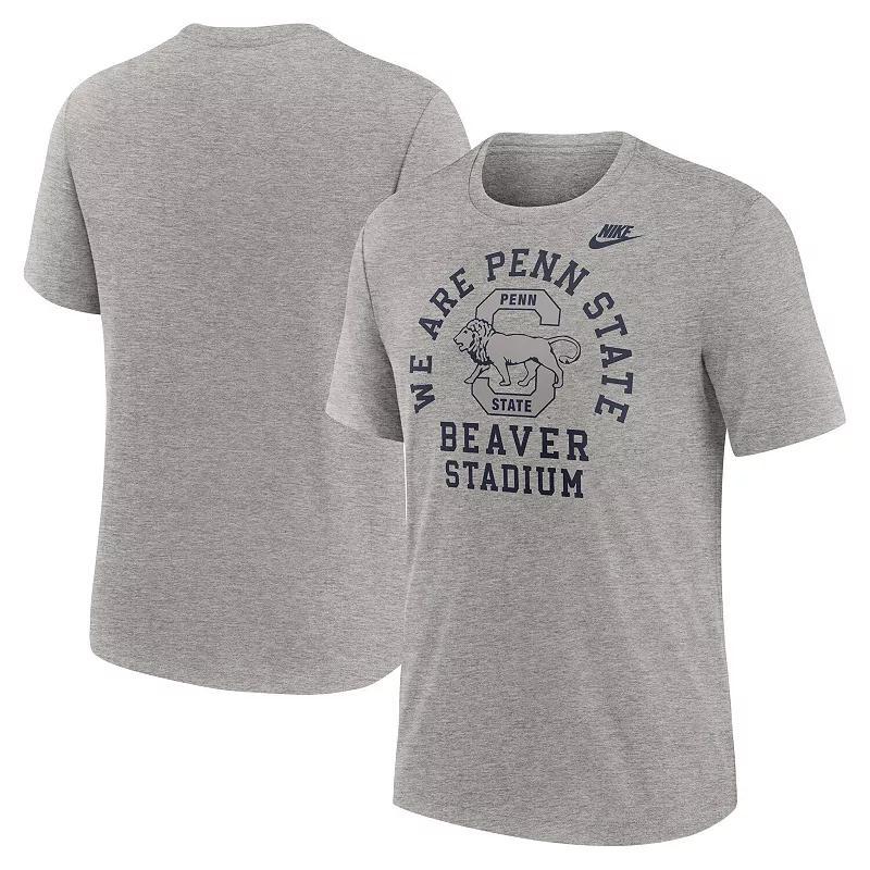 Men's Nike Heather Gray Penn State Nittany Lions Legacy Local Tri-Blend T-Shirt, Size: Medium, Grey Product Image