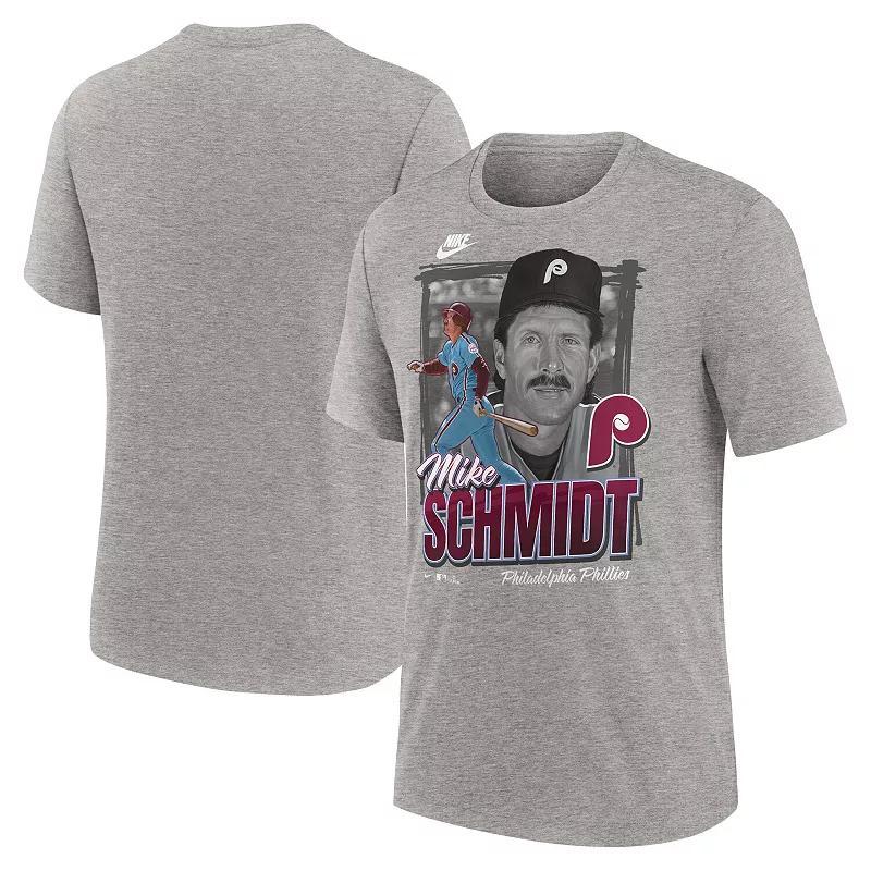 Mens Nike Mike Schmidt Heather Gray Philadelphia Phillies Cooperstown Collection Player Local T-Shirt Product Image