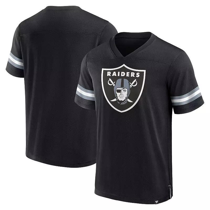 Men's Fanatics Branded  Black Las Vegas Raiders Jersey Tackle V-Neck T-Shirt, Size: Medium, Lvr Black Product Image