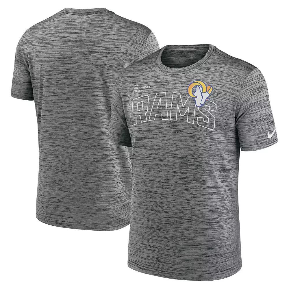 Men's Nike  Anthracite Los Angeles Rams Velocity Arch Performance T-Shirt, Size: XL, Grey Product Image