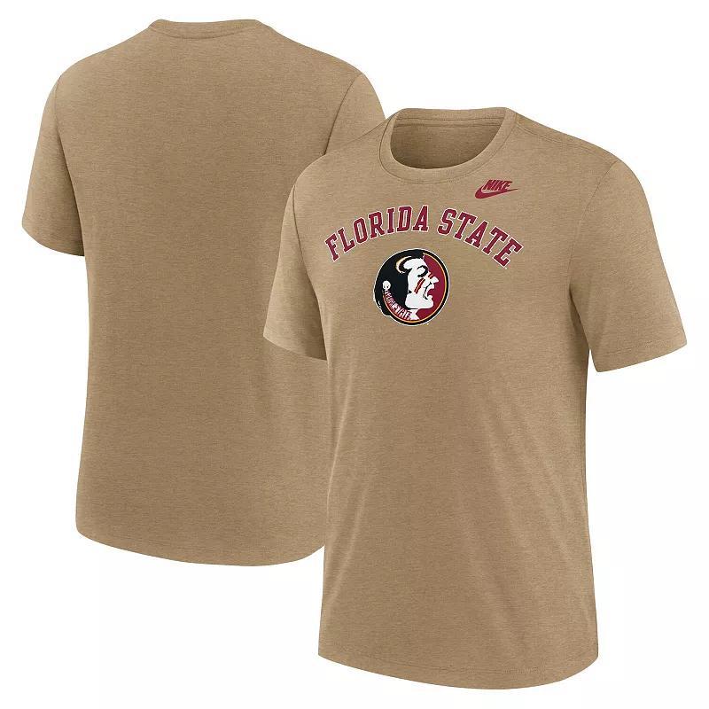 Men's Nike Heather Charcoal New England Patriots Helmet Tri-Blend T-Shirt, Size: Large Product Image