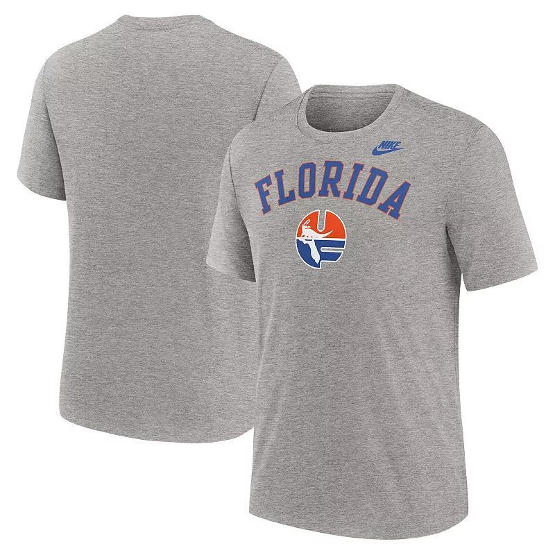 Men's Nike Heather Charcoal New England Patriots Helmet Tri-Blend T-Shirt, Size: Large Product Image