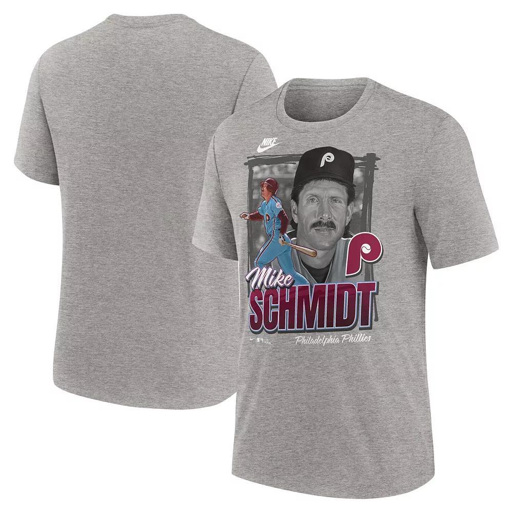 Mens Nike Mike Schmidt Heather Gray Philadelphia Phillies Cooperstown Collection Player Local T-Shirt Product Image