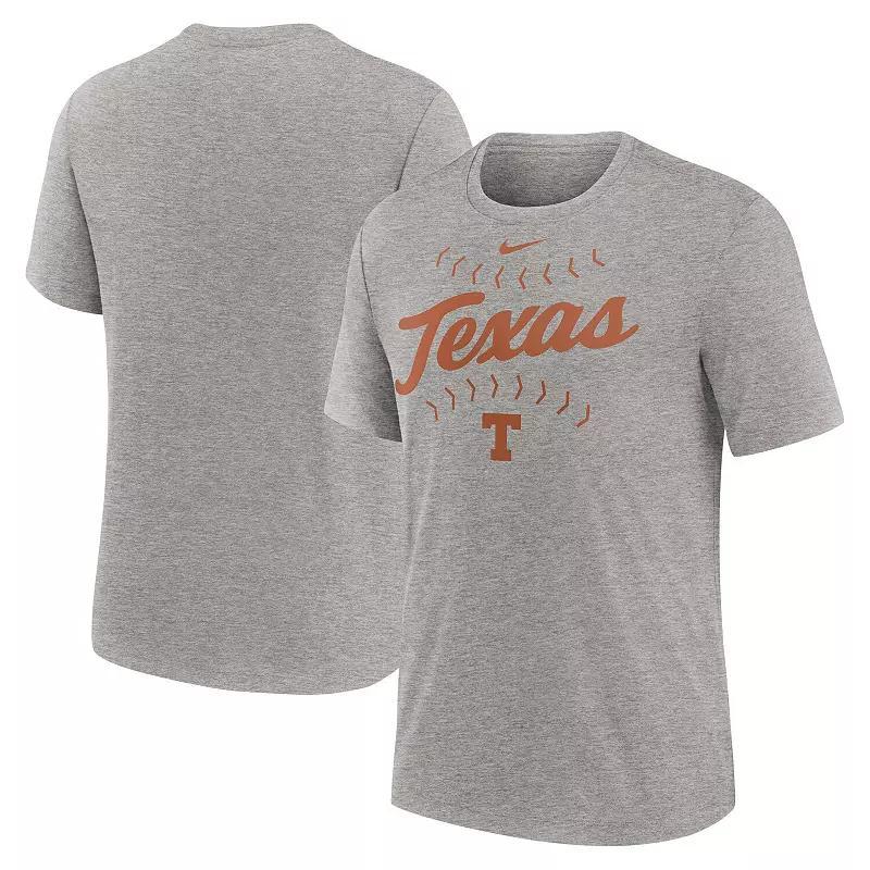 Men's Nike Heather Gray Texas Longhorns Campus Local Tri-Blend T-Shirt, Size: XL, Grey Product Image