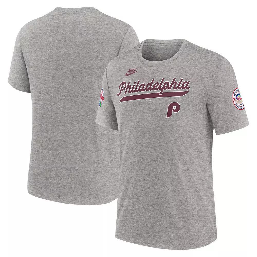 Mens Nike Heather Gray Texas Longhorns Legacy Arch Tri-Blend T-Shirt Product Image