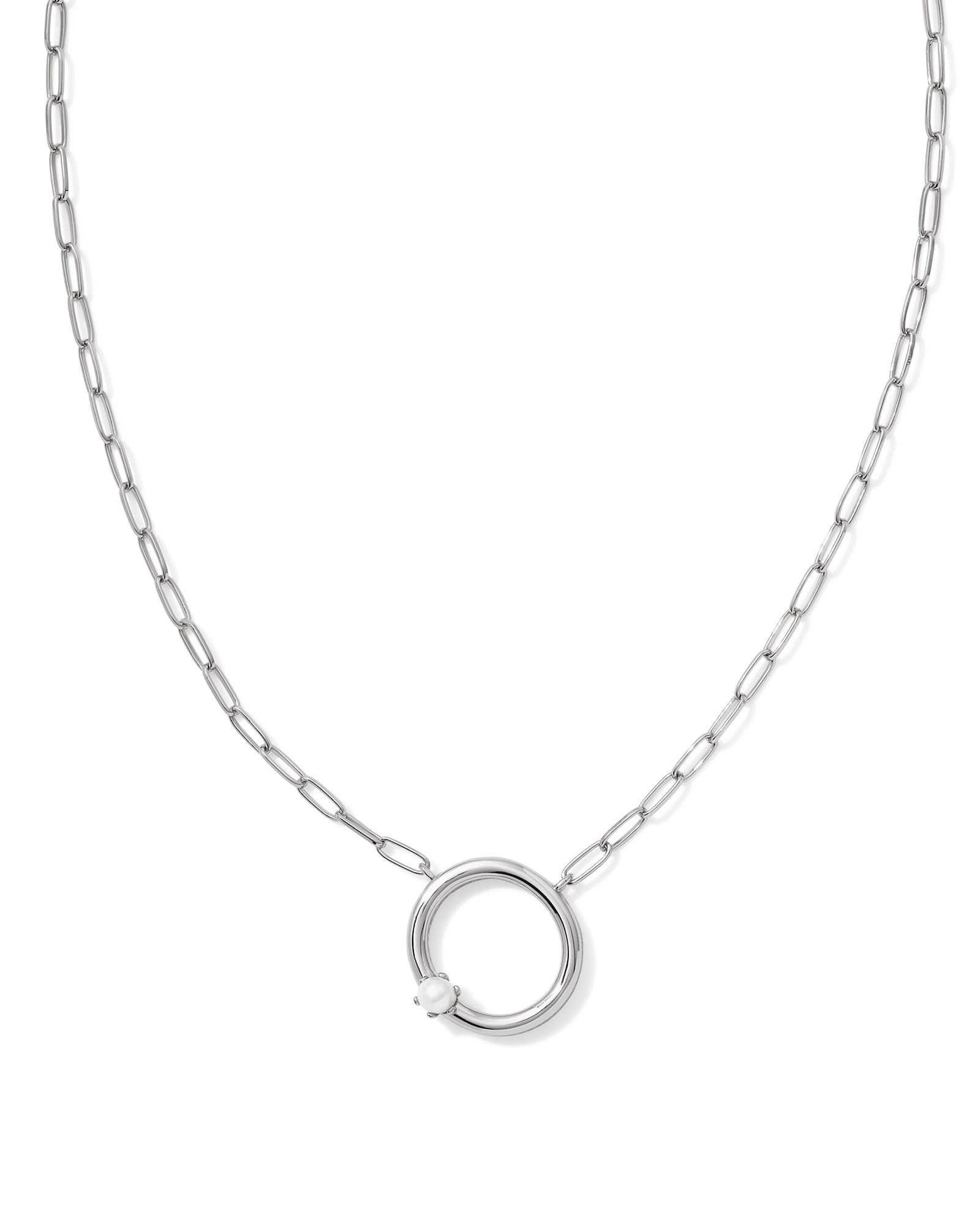 Pearl Silver Letter X Short Pendant Necklace in Freshwater Cultured Pearl Product Image