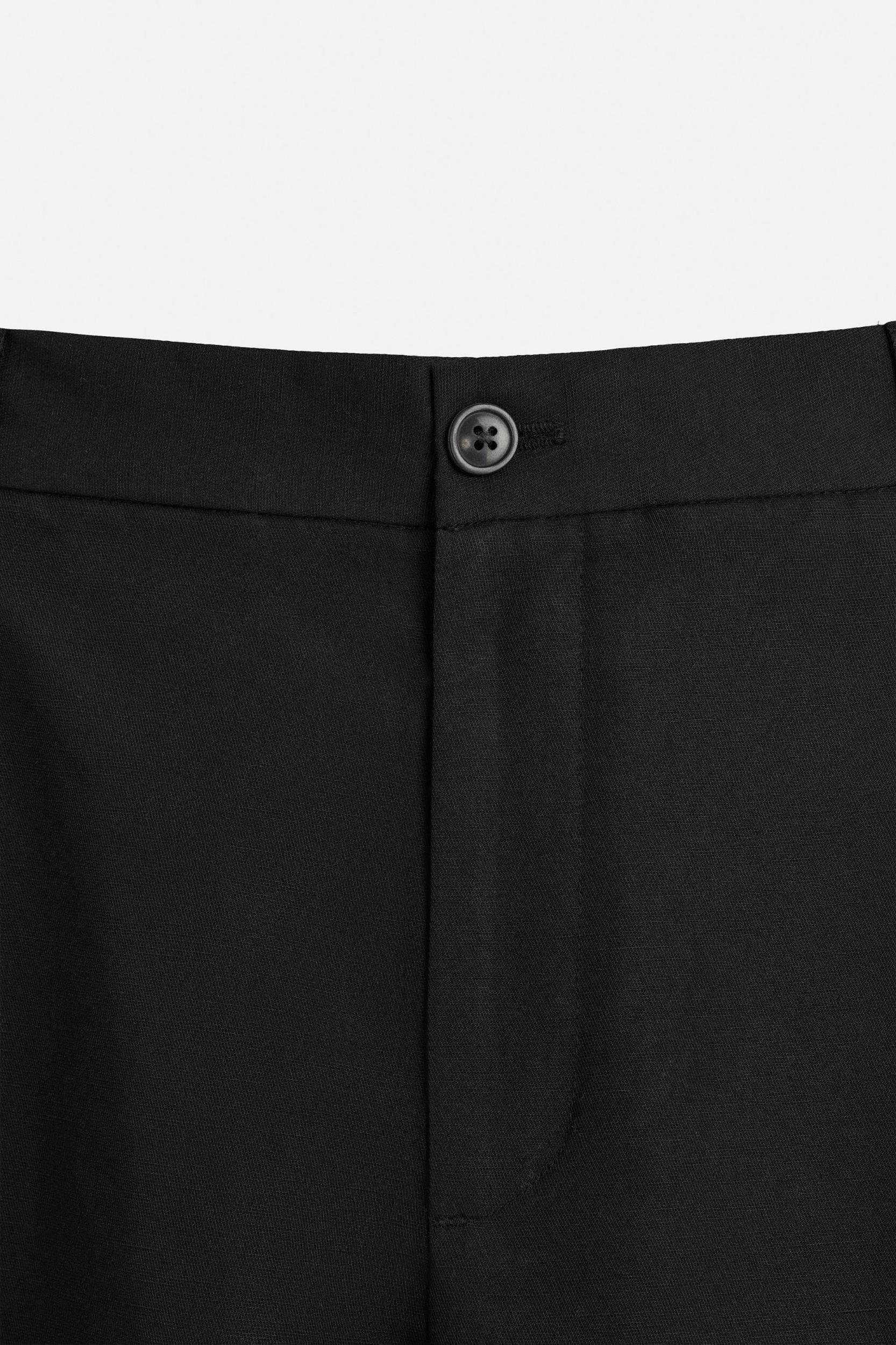 COTTON - LINEN PLEATED PANTS Product Image