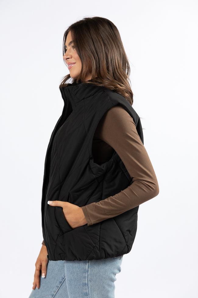 Mountainside Moment Black Quilted Puffer Vest SALE Product Image
